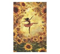 Puzzles pour Adultes Sunflower Ballet Dance Art Print Puzzles pour Adolescents, Jouets Anti-Stress, Décoration Murale, Cadeaux Uniques pour Anniversaire Et Noël 1000pcs(75x50cm)