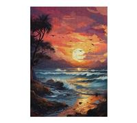 Puzzles pour Adultes Sunset Ocean Waves Puzzle pour Adultes, Décoration Murale, Découpe De Précision, Cadeaux d'anniversaire Et Cadeaux Uniques 1000pcs(38x26cm)