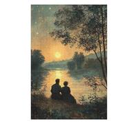 Puzzles pour Adultes Sunset Romance by The River Puzzle pour Adultes - Jeu Manuel - Améliore La Mémoire - Cadeaux d'anniversaire Et Cadeaux Uniques 75x50cm/1000pcs