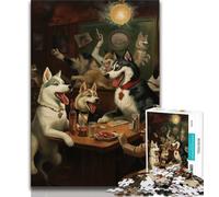Puzzles pour Adultes sur Le thème des fêtes Canines 1 000 pièces, Jeu éducatif Amusant et Humoristique pour Anniversaire 50x75cm