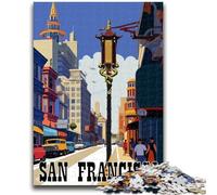 Puzzles pour Adultes sur Les Rues de San Francisco 1000 pièces, Jouets de Divertissement Familial, idéal comme Cadeau pour Toute la Famille (1000 pièces, 50x75cm)