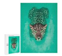 Puzzles pour Adultes Swimming Jaguar in Clear Water Puzzles pour Adolescents Cadeau d'anniversaire Stimule Le Cerveau Jeu Stimulant Cadeaux 500 PCS