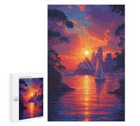 Puzzles pour Adultes Sydney Opera House Sunset Puzzle pour Adolescents Améliore La Mémoire Difficile Et Stimulant Idéal comme Cadeau 1000 PCS