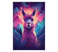 Puzzles pour Adultes Synthwave Llama Puzzle pour Adultes, Jeu Familial pour Améliorer La Mémoire, Cadeau d'anniversaire, Cadeaux, 75x50cm/1000pcs