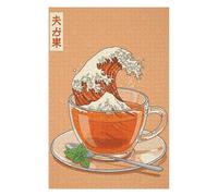 Puzzles pour Adultes Tea The Great Wave Puzzle pour Adultes Jeux Relaxants Course De Vitesse Manuelle Cadeau d'anniversaire, Cadeaux, 75x50cm/1000pcs