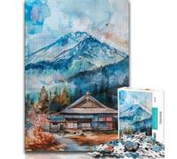 Puzzles pour Adultes Temple Japonais 1000 pièces pour Adolescents Jeu Familial Anti-Stress défi Difficile Cadeaux du Père Noël Secret 38x26cm