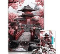 Puzzles pour Adultes, Temple Japonais, Puzzles pour Adultes, Jeu de réflexion, décoration Murale, Cadeaux d'anniversaire et de Noël Uniques, 50x75cm