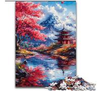 Puzzles pour Adultes Temples Japonais 1000 pièces, Jouets éducatifs et éducatifs, Jeux familiaux avec Affiche et fiche de Questions-réponses 26x38cm
