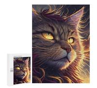 Puzzles pour Adultes Thundering Fantasy Cat Artwork -2 Puzzle pour Adultes - Jeux De Détente - Cadeau d'anniversaire - Cadeaux Uniques Et Originaux 500 PCS