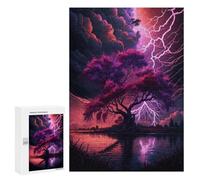 Puzzles pour Adultes Thunderstorm Tree Reflections -1 Puzzle pour Adolescents Améliore La Mémoire Difficile Et Stimulant Idéal comme Cadeau 300 PCS