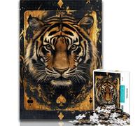 Puzzles pour Adultes Tiger Poker, Puzzles de 1 000 pièces pour Adultes, Cadeaux, Jouets de Divertissement Familial, idéal comme Cadeau pour Toute la Famille 50x75cm