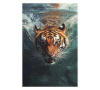 Puzzles pour Adultes Tiger Swimming Underwater Puzzle pour Adultes - Jeu Manuel - Améliore La Mémoire - Cadeaux d'anniversaire Et Cadeaux Uniques 75x50cm/1000pcs