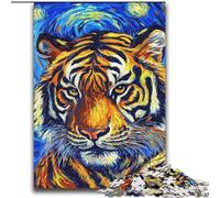 Puzzles pour Adultes Tigre Ciel Nocturne Difficiles à compléter, mais Amusants et Humoristiques, décoration d'intérieur et Cadeaux Uniques 70 x 100 cm