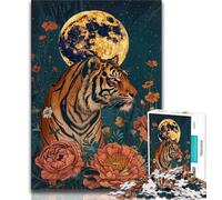 Puzzles pour Adultes Tigre sous la Lune 1000 pièces Jouet éducatif et décompressant idéal pour Un Anniversaire ou comme Cadeau (50x75cm)