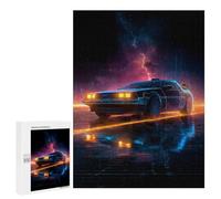 Puzzles pour Adultes Time Machine Neon Lights -2 Puzzles pour Adultes : Anti-Stress, Difficile Et Stimulant, pour des Soirées Jeux en Famille 500 PCS