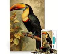 Puzzles pour Adultes Toucan Vintage,1000 pièces,Puzzle Amusant et précis,découpe de Haute précision,Facile à Apprendre,pour Toute la Famille (38x26cm)