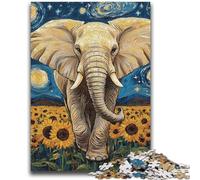 Puzzles pour Adultes Tournesol Éléphant Puzzle Adulte, Jeux éducatifs Décoration de la Maison Convient pour la décoration de Bureau (50x75cm)
