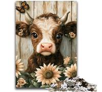 Puzzles pour Adultes Tournesol Yak Aidez Le Cerveau à exercer Jouets addictifs pour cultiver la Patience Convient aux Couples 26x38cm