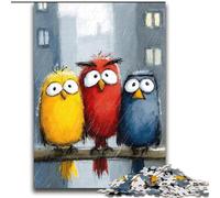 Puzzles pour Adultes Trois Oiseaux Difficiles à compléter, mais Amusants et Humoristiques, décoration d'intérieur et Cadeaux Uniques 70 x 100 cm