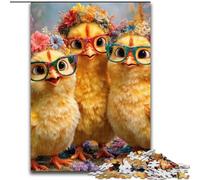 Puzzles pour Adultes Trois Petits Poulets 1000 pièces, Jeux éducatifs et Difficiles, Décoration d'intérieur et Cadeaux Uniques (26x38cm)