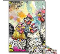 Puzzles pour Adultes Trois Poules 2000 pièces, Jouets éducatifs et éducatifs, Jeux familiaux avec Affiche et fiche de Questions 70x100cm