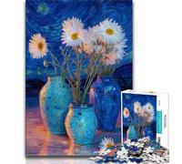 Puzzles pour Adultes Trois vases avec Marguerites Blanches 1 000 pièces Jeu éducatif pour Anniversaires et Noël à partir de 14 Ans (26x38cm)