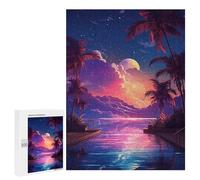Puzzles pour Adultes Tropical Night Pool Scene Puzzles pour Adolescents : Améliorent La Mémoire. Chaque Pièce Est Unique - Jouets Et Jeux Éducatifs 500 PCS