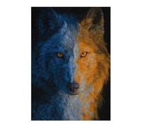 Puzzles pour Adultes Two-Faced Wolf Art Print Puzzles Jeux Relaxants Découpe De Précision Cadeaux pour Les Amis Et La Famille 1000pcs(38x26cm)