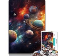 Puzzles pour Adultes Univers coloré 1000 pièces Puzzles pour Adultes Cadeaux avec Affiche et fiche de Questions Assorties pour Les 14 Ans (38x26cm)