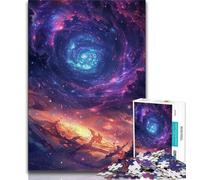 Puzzles pour adultes Vague galactique étoiles tourbillonnantes 1 000 pièces pour adultes et adolescents décoration murale artistique et idée cadeau d'anniversaire pour amis bureau à domicile (26x38cm)