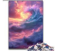 Puzzles pour Adultes Vagues colorées Difficile à compléter mais Amusant et Humoristique Décoration d'intérieur Unique et Cadeaux 70x100cm