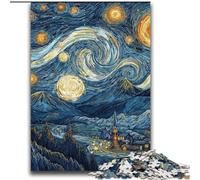 Puzzles pour Adultes Van Gogh Night Sky 2000 pièces, Jeux éducatifs et Difficiles, Jouets à Faire soi-même avec Affiche et fiche de Questions Assorties, pour Les 14 Ans et Plus (70x100cm)