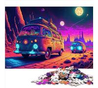 Puzzles pour Adultes Van Hippie dans l'espace Puzzles pour Adultes Défi éducatif 1000 pièces Puzzle en Bois Taille du Puzzle pour Adolescents (50x75 cm)