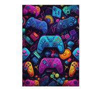 Puzzles pour Adultes Vibrant Gaming Controllers -30 Puzzles pour Adultes - Jeu Familial - Niveau De Difficulté : Difficile - Cadeaux pour Les Amis Et La Famille 38x26cm/1000pcs