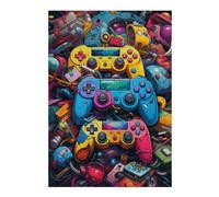 Puzzles pour Adultes Vibrant Gaming Controllers Collage -2 Puzzles pour Adultes - Jeu Familial - Niveau De Difficulté : Difficile - Cadeaux pour Les Amis Et La Famille 38x26cm/1000pcs