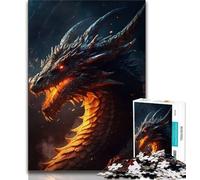 Puzzles pour Adultes Vieux Dragon de Feu 1000 pièces pour Adolescents Entraînez Votre Cerveau et Vos Mains Cadeau d'anniversaire Cadeaux (26x38cm)