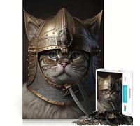 Puzzles pour Adultes Viking Cat,1000 pièces,Jeu de mémoire,Amusant,Haute précision,découpe Facile,Plaisir en Famille (38x52cm)