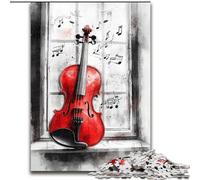 Puzzles pour Adultes Violon Rouge, Jouets éducatifs, idéal comme Cadeau pour Toute la Famille, à partir de 14 Ans (Taille 50x75cm)
