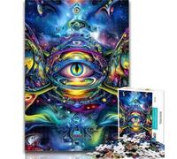 Puzzles pour Adultes, Visages psychédéliques, 1 000 pièces, Jouet éducatif et décompressant, idéal comme Cadeau, 50x75cm