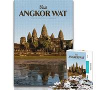 Puzzles pour Adultes « Visitez Angkor Wat », Difficiles à compléter, mais Amusants et Humoristiques, Cadeau d'anniversaire, Cadeaux, Art Mural 75x50cm