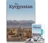 Puzzles pour Adultes Visitez Le Kirghizistan 1000 pièces, Jeu Familial Anti-Stress, défi Difficile, Superbes Cadeaux et Jouets 50x75cm