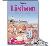Puzzles pour Adultes Visitez Lisbonne, pour Les 14 Ans et Plus Chaque pièce est Unique - Jeu Amusant et Stimulant pour Toute la Famille Bon Cadeau 75x100cm