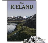 Puzzles pour Adultes Visitez l'Islande, pour Les 14 Ans et Plus Chaque pièce est Unique - Jeu Amusant et Stimulant pour Toute la Famille Bon Cadeau 50x75cm