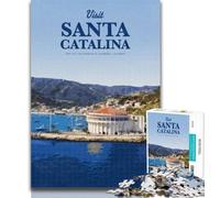 Puzzles pour Adultes Visitez Santa Catalina, Puzzles pour Adultes, 1 000 pièces, Jouet éducatif intellectuel décompressant, Cadeaux Secrets du Père Noël, 75x50cm