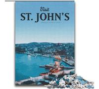 Puzzles pour Adultes Visitez St Johns pour Les 14+ Jeu de défi Unique Jeux de Famille Cadeaux d'anniversaire de Noël (38x52cm) 1000 pièces