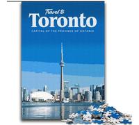 Puzzles pour Adultes Visitez Toronto, pour Les 14 Ans et Plus Chaque pièce est Unique - Jeu Amusant et Stimulant pour Toute la Famille Bon Cadeau 75x100cm