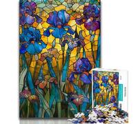Puzzles pour Adultes vitraux Fleurs 1 000 pièces pour Adultes et Adolescents Collection d'artistes Beaux-Arts à partir de 14 Ans (26x38cm)