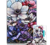 Puzzles pour Adultes vitraux Fleurs 1 000 pièces Puzzles pour Adultes et Adolescents Cadeaux pour Amis et Famille à partir de 14 Ans (50x75cm)