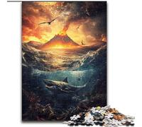 Puzzles pour Adultes Volcans en mer, Jouet éducatif et décompressant, Cadeau d'anniversaire, décoration Murale 26x38cm