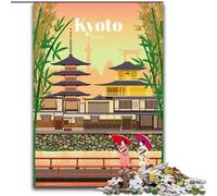 Puzzles pour Adultes Voyage à Kyoto pour Les 14 Ans et Plus Jeux éducatifs pour Adultes et Adolescents Cadeau d'illustration (26x38cm) 1000 pièces
